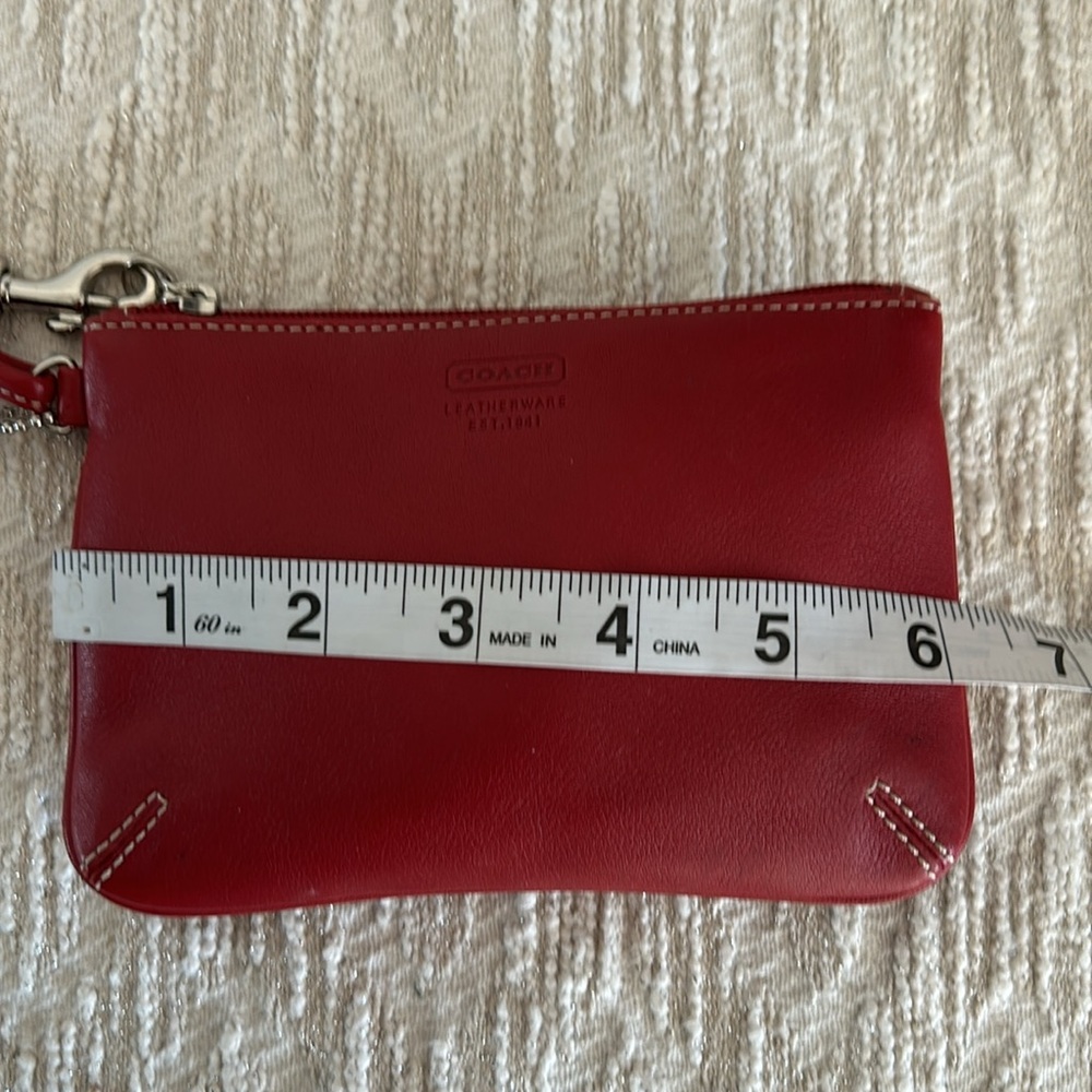 Coach Red Leather Wristlet - Picture 13 of 14